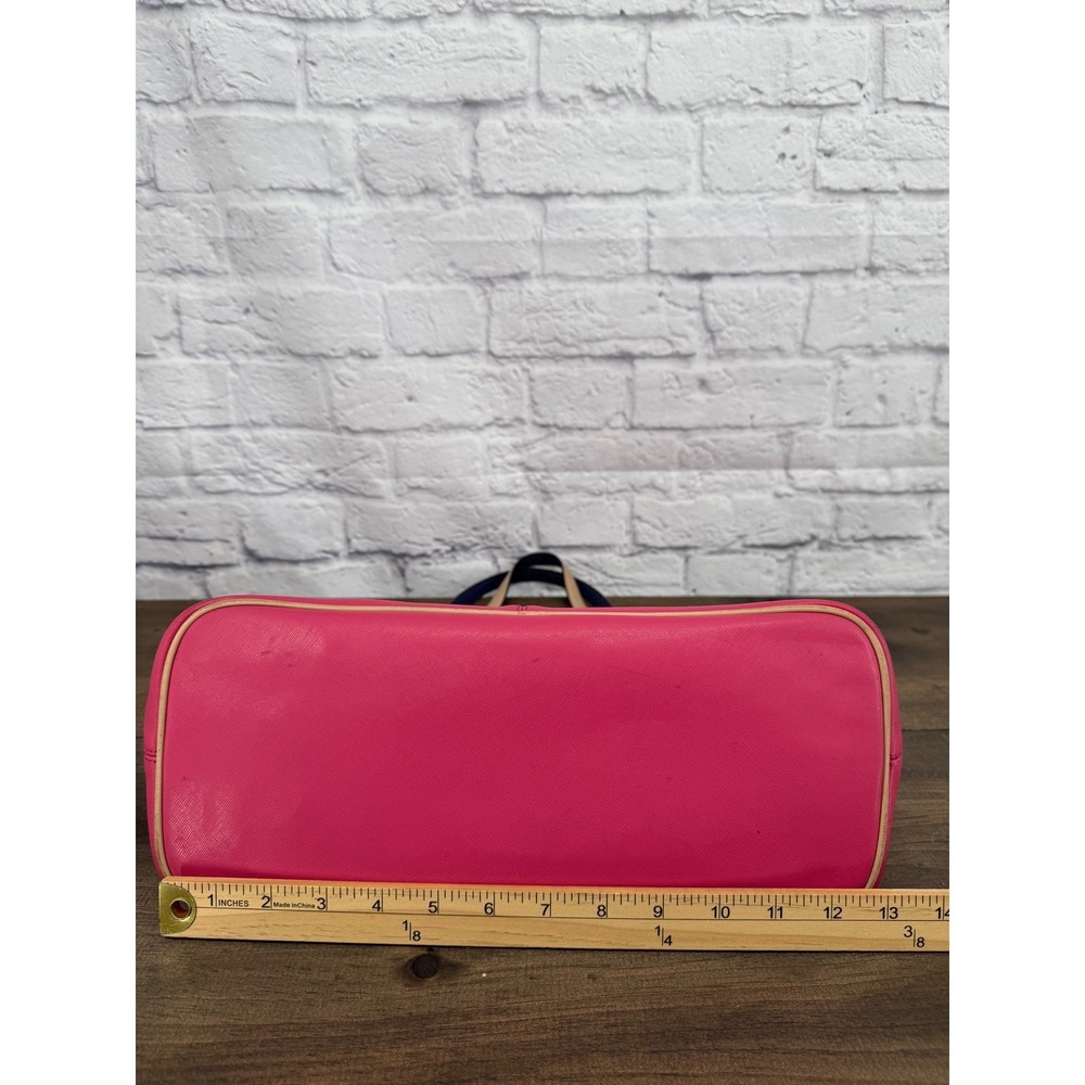 Coach Park Metro Pomegranate Pink Saffiano Leather Tote Bag Purse Logo Charm - Picture 12 of 16